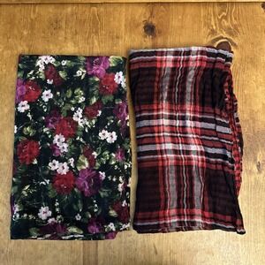 J Jill Lot of‎ 2 Infinity Scarves Womens Lightweight Floral Cotton Boho